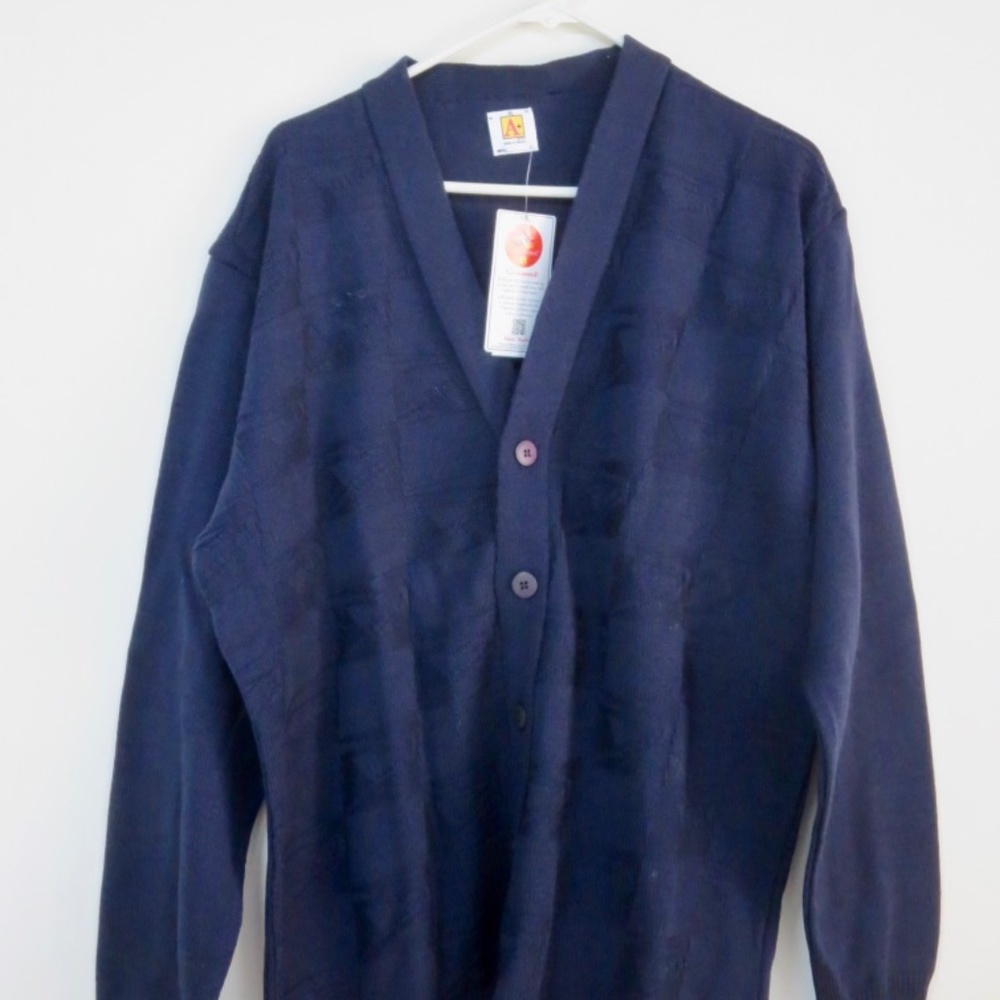 Blue Mens Cardigan Sweater